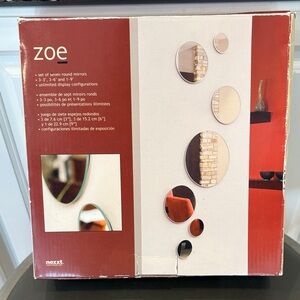 New Zoe Round Mirror Wall Decor,  Set of 7